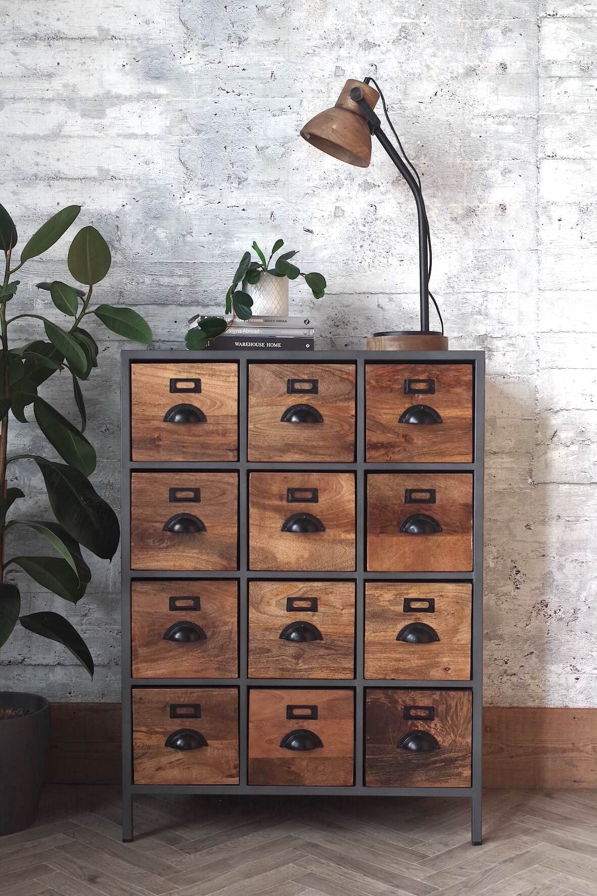 Industrial Apothecary 12 Drawer Unit