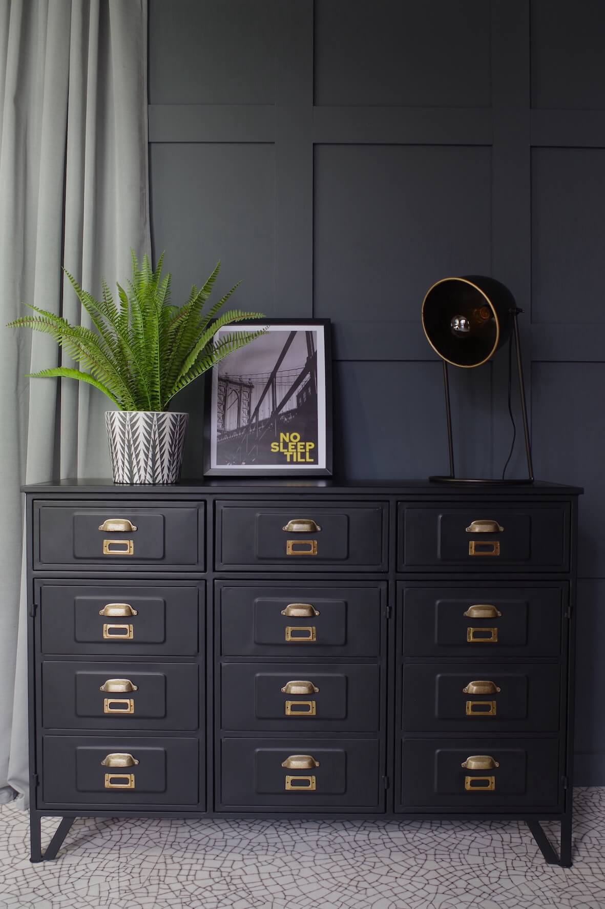 Industrial Metal Sideboard - Matt Black